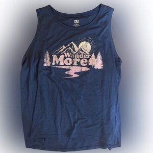 Athletic Works Navy Tank Top with Cream Logo